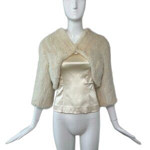 vintage ivory mink beaver fur bolero stole cape